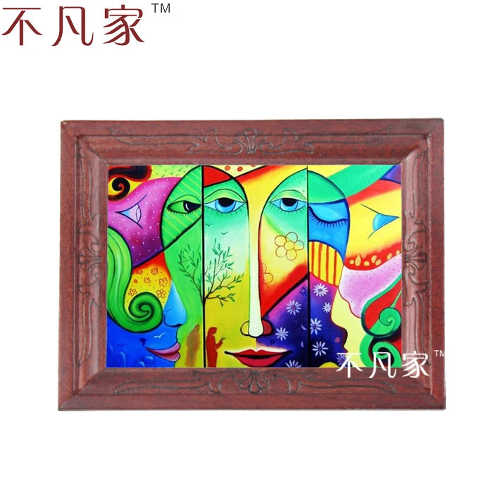 Pintura al óleo abstracta en miniatura a escala 1:12 para decoración de casas de muñecas