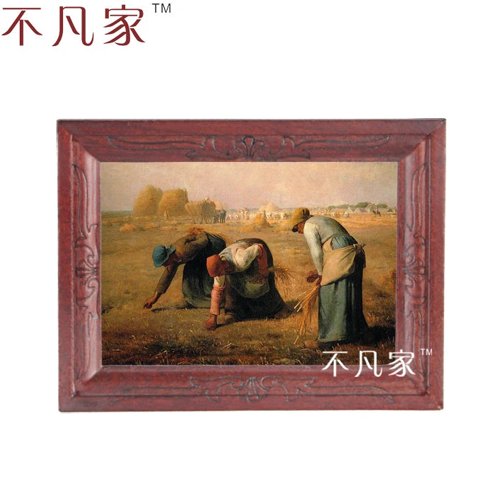 Cadre de peinture à l'huile miniature de ferme à l'échelle 1:12 pour décoration de maison de poupée