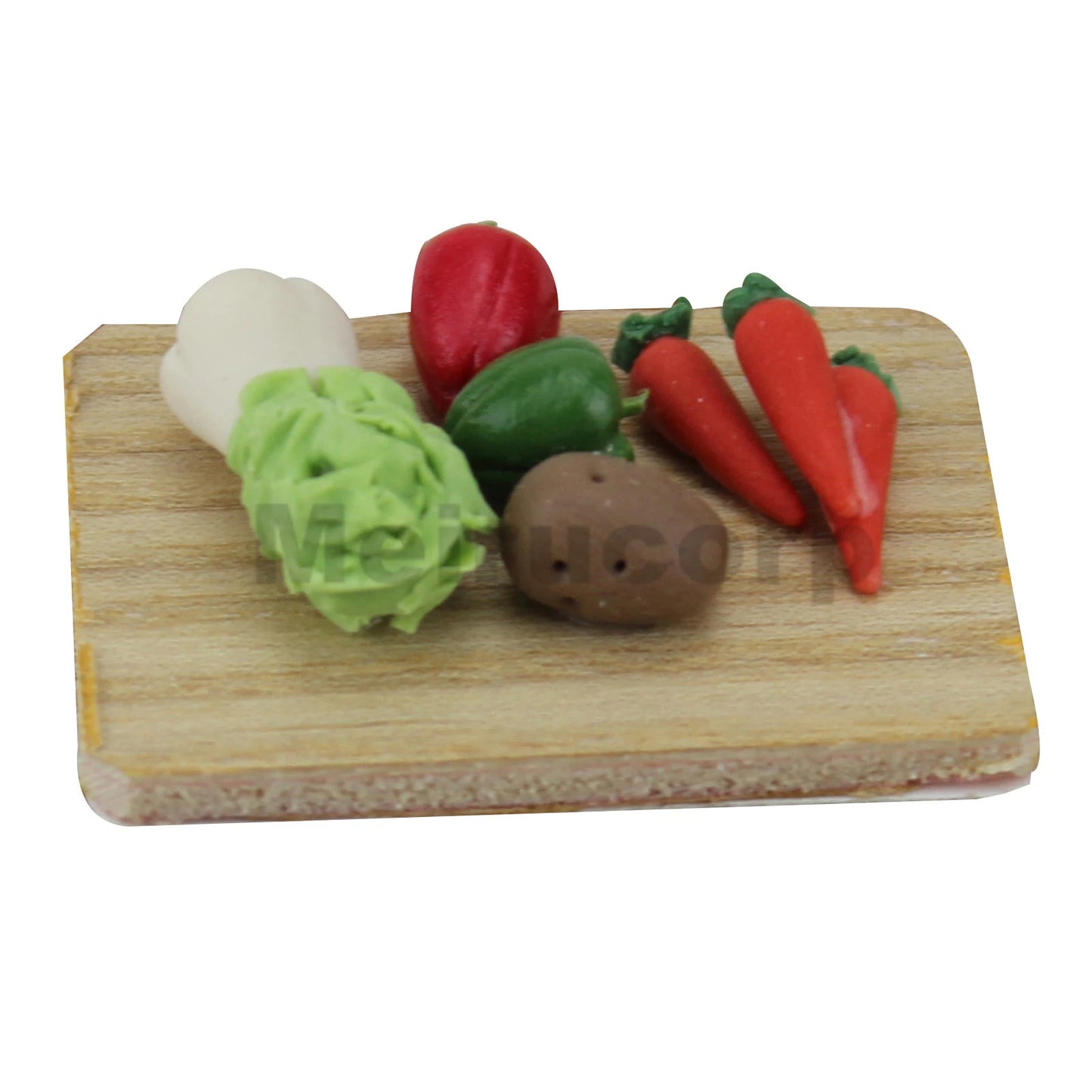 Planche à découper miniature de cuisine à l'échelle 1:12 avec légumes, carottes, pommes de terre, poivrons, pour décoration de maison de poupée