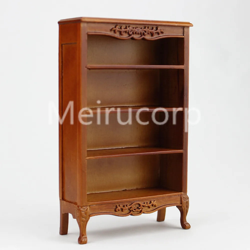 Estantería de madera en miniatura para casa de muñecas a escala 1:12 - Muebles hechos a mano para casas de muñecas