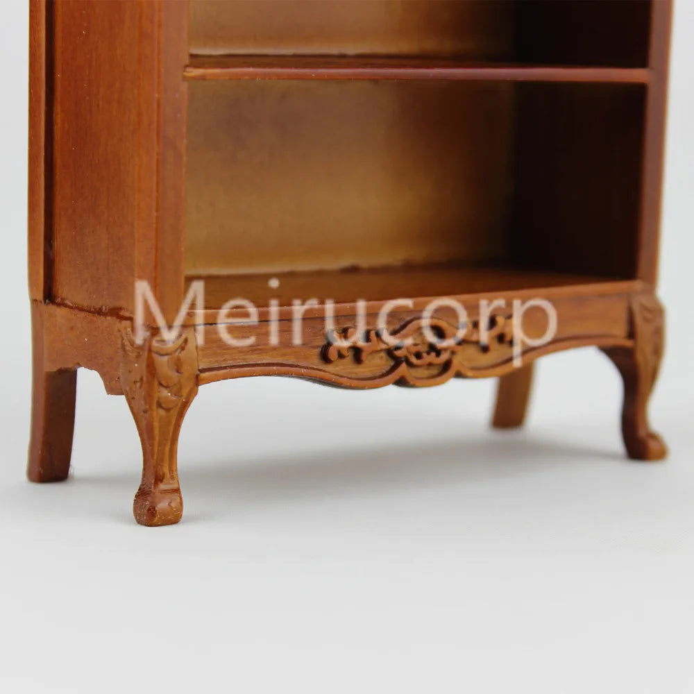 Estantería de madera en miniatura para casa de muñecas a escala 1:12 - Muebles hechos a mano para casas de muñecas