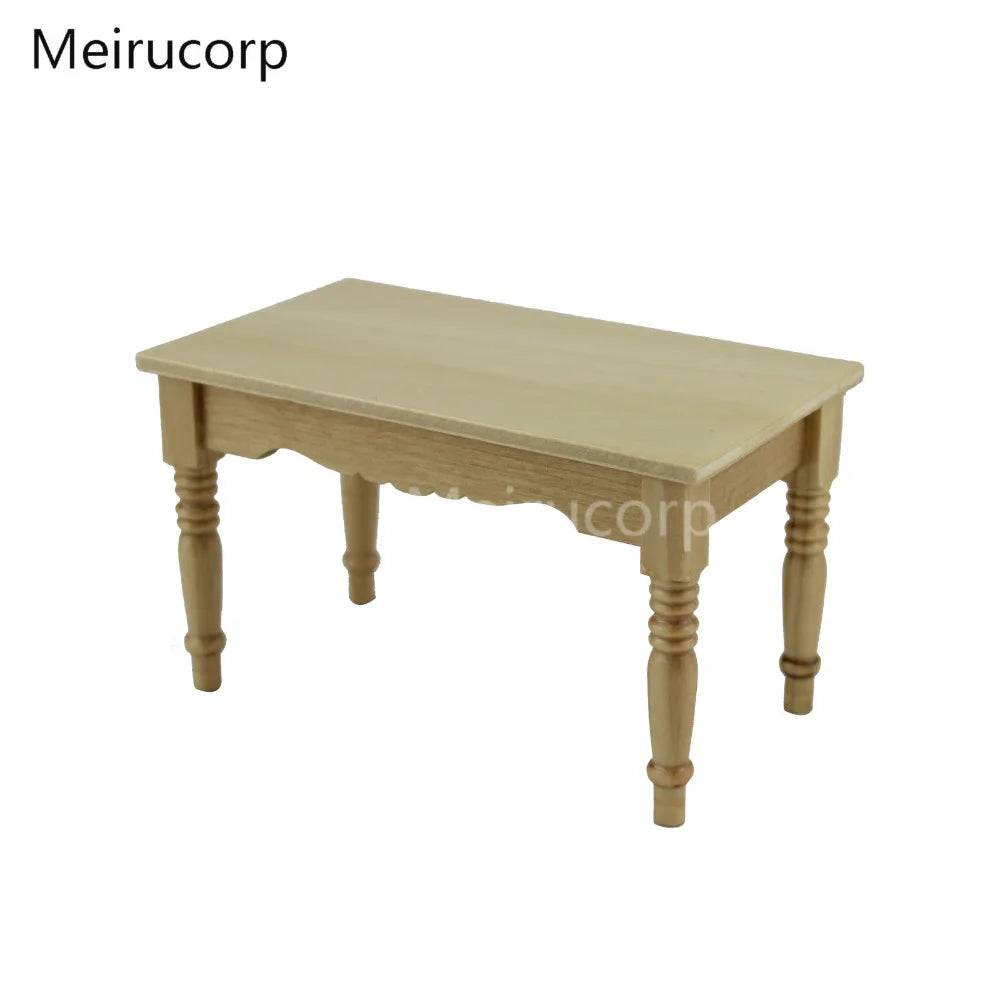 Juego de muebles para casa de muñecas en miniatura a escala 1:12 con mesa y 4 sillas de alta calidad para sala de estar.