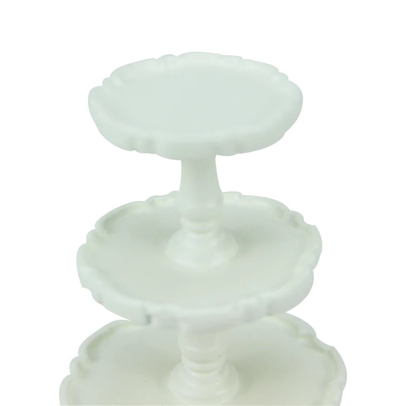 Présentoir à gâteaux miniature en bois blanc à l'échelle 1:12 pour maison de poupée, accessoire de cuisine, meuble miniature