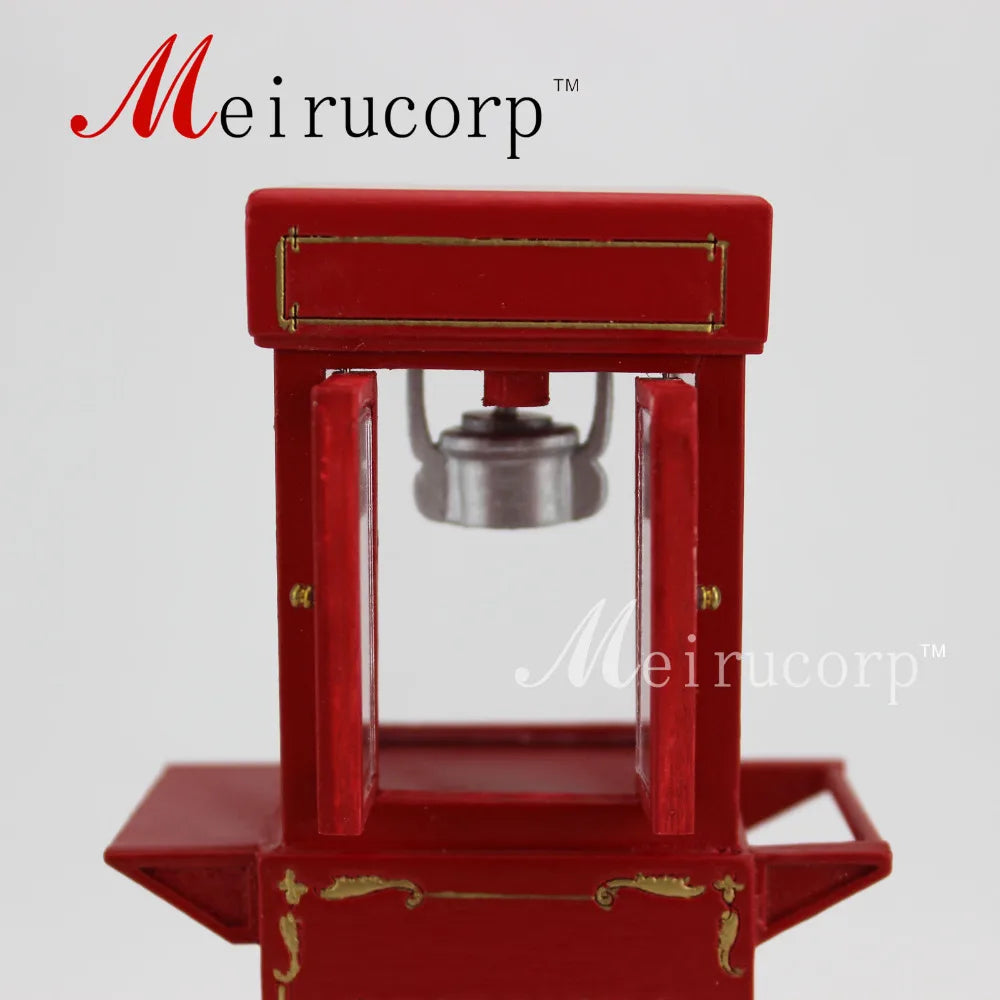 Casa de muñecas en miniatura a escala 1:12 con carrito de palomitas rojo: muebles en miniatura detallados para coleccionistas