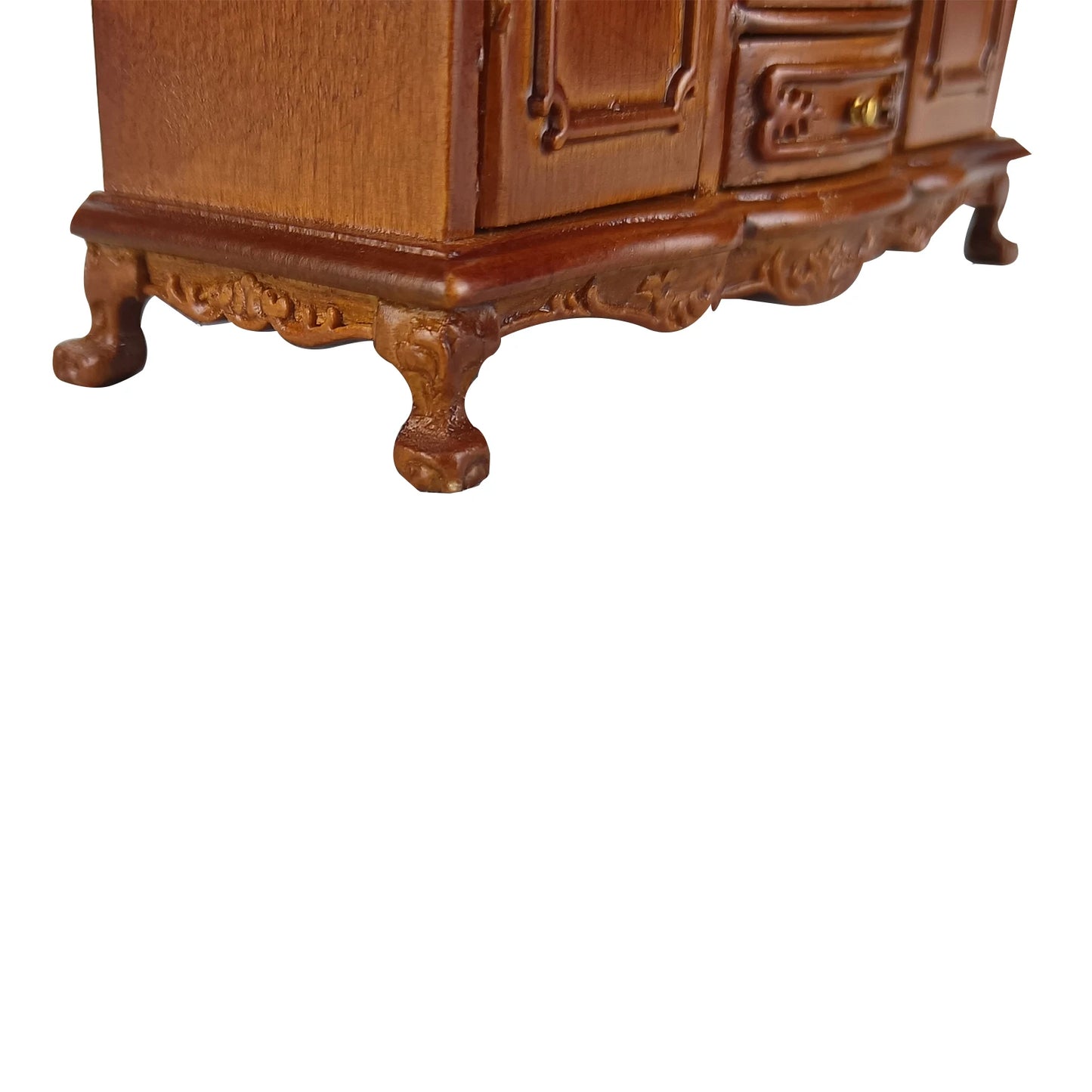 Aparador de madera en miniatura a escala 1:12 para muebles de casa de muñecas.