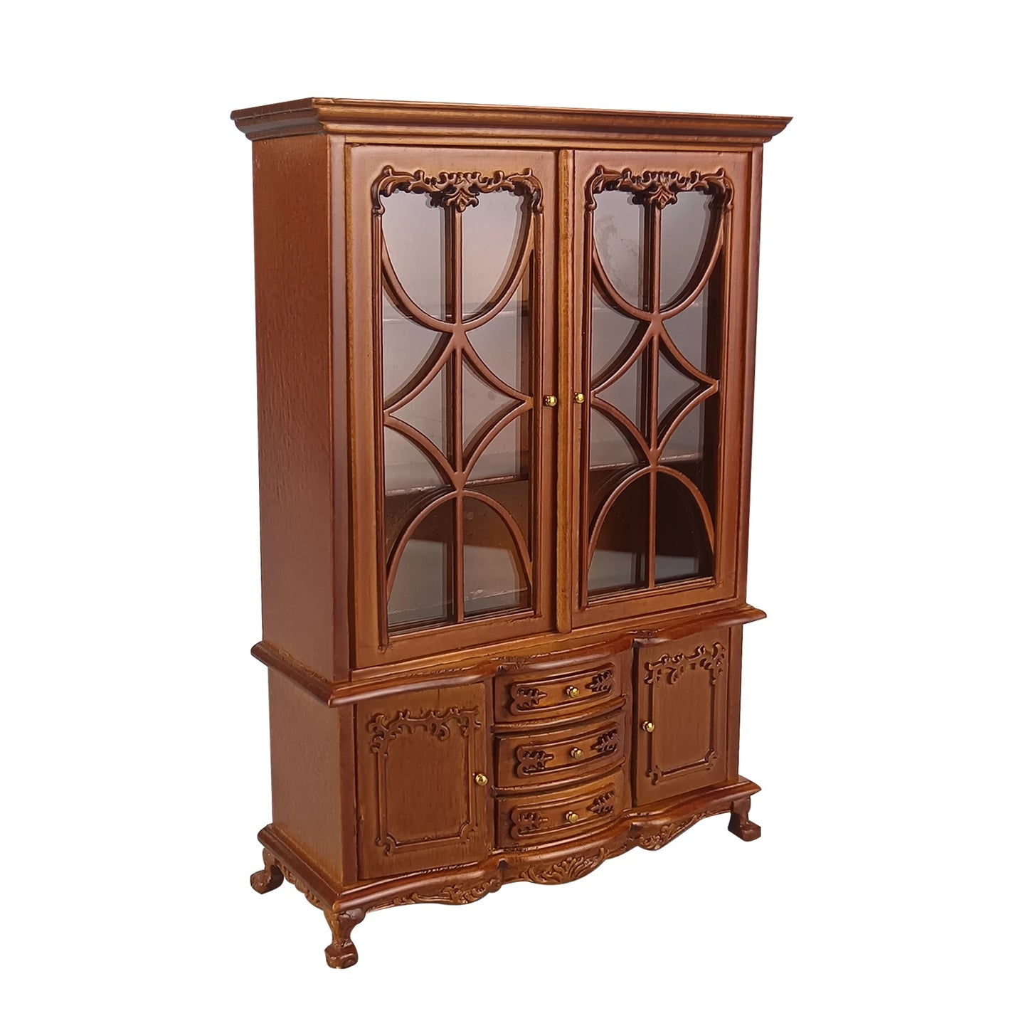 Aparador de madera en miniatura a escala 1:12 para muebles de casa de muñecas.