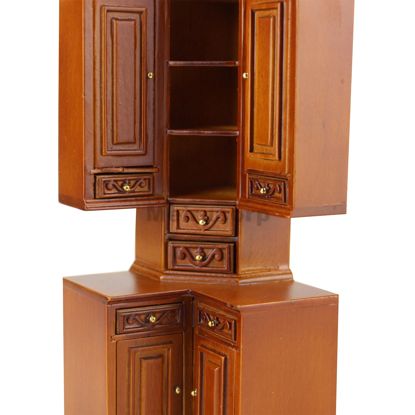 Mueble esquinero de madera a escala 1:12 para casa de muñecas: mueble en miniatura
