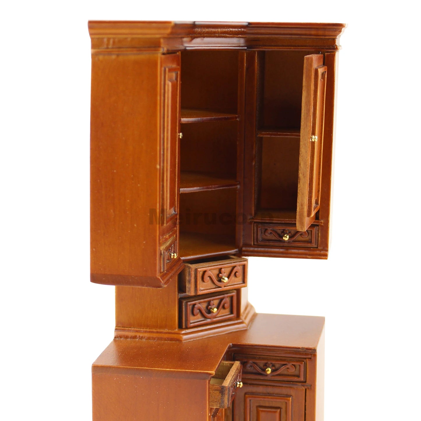 Mueble esquinero de madera a escala 1:12 para casa de muñecas: mueble en miniatura