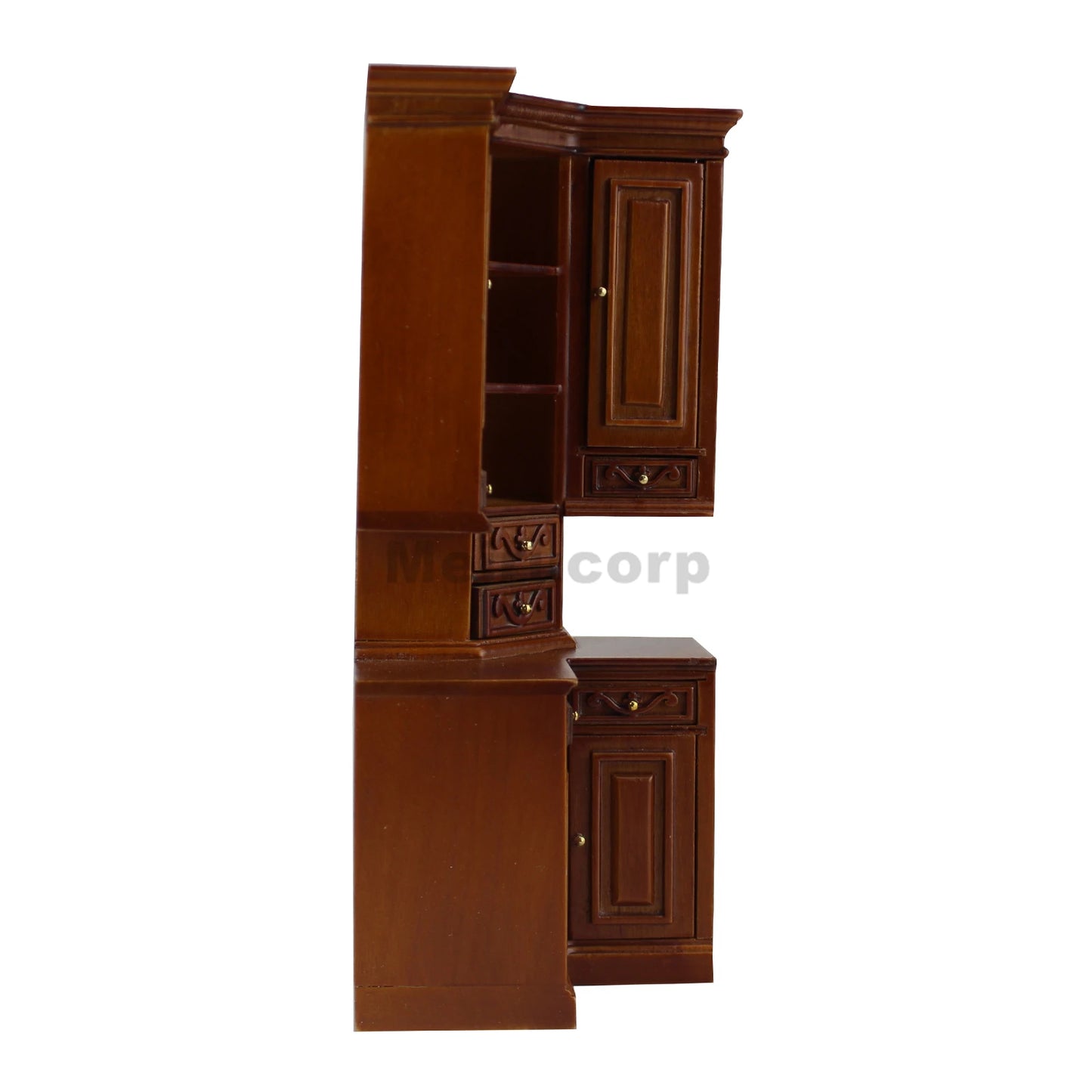 Mueble esquinero de madera a escala 1:12 para casa de muñecas: mueble en miniatura