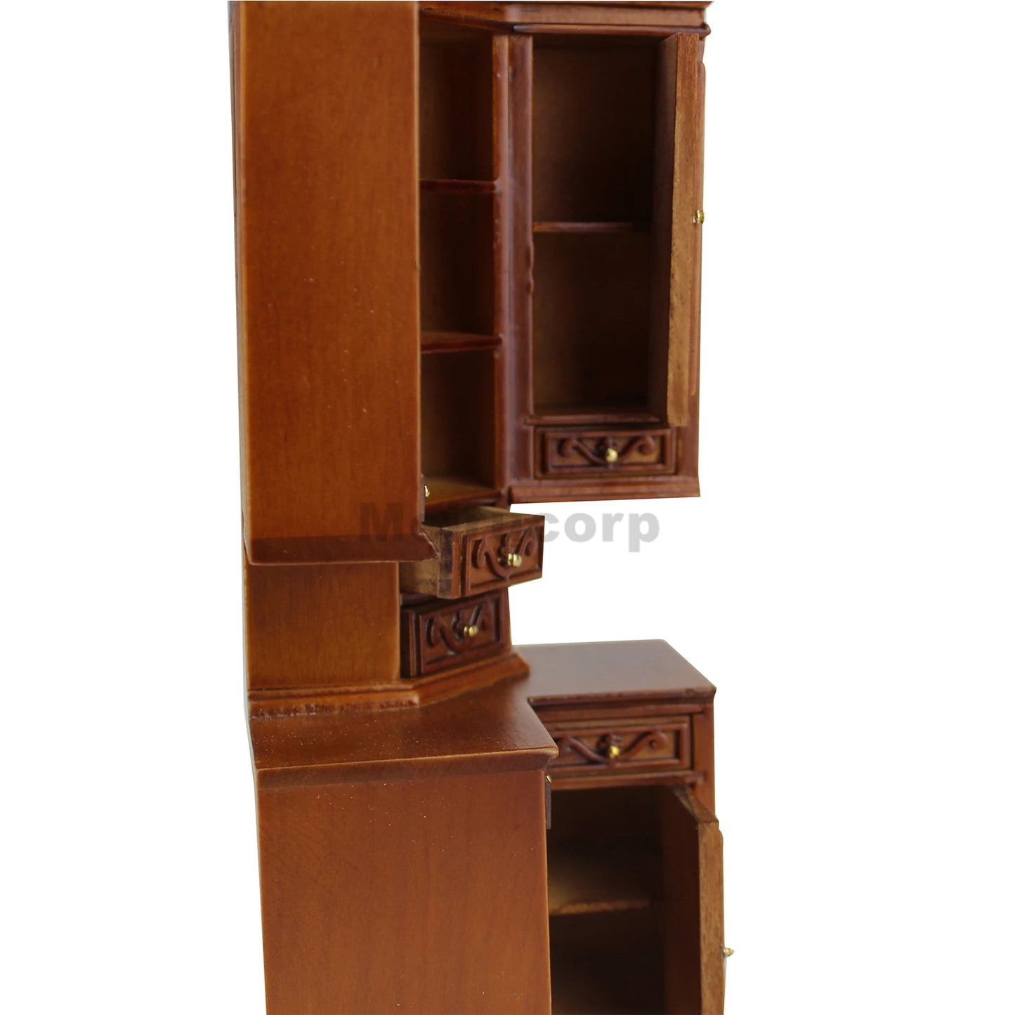 Mueble esquinero de madera a escala 1:12 para casa de muñecas: mueble en miniatura