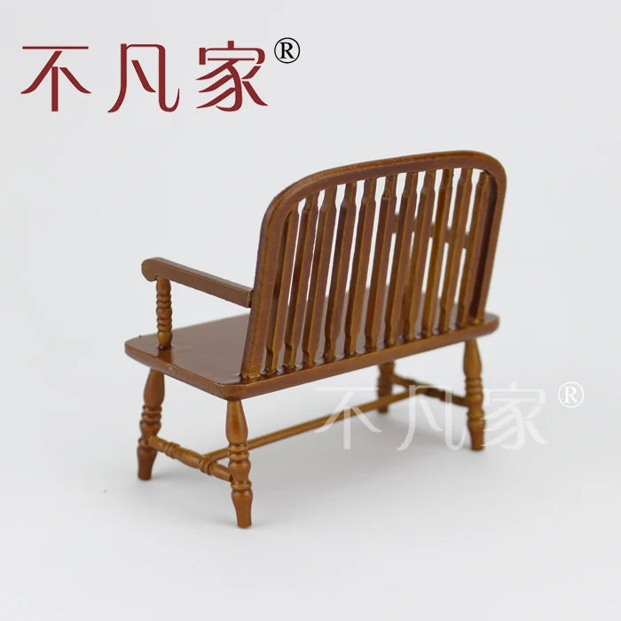 Silla de madera en miniatura a escala 1:12, muebles de casa de muñecas hechos a mano para decorar la sala de estar.