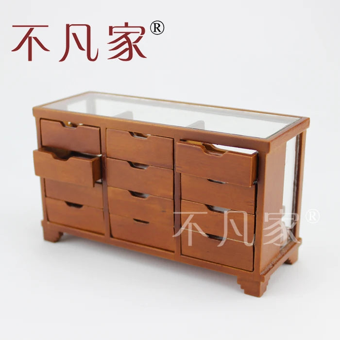 Muebles para casa de muñecas en miniatura a escala 1:12, vitrina de frutas de cristal hecha a mano
