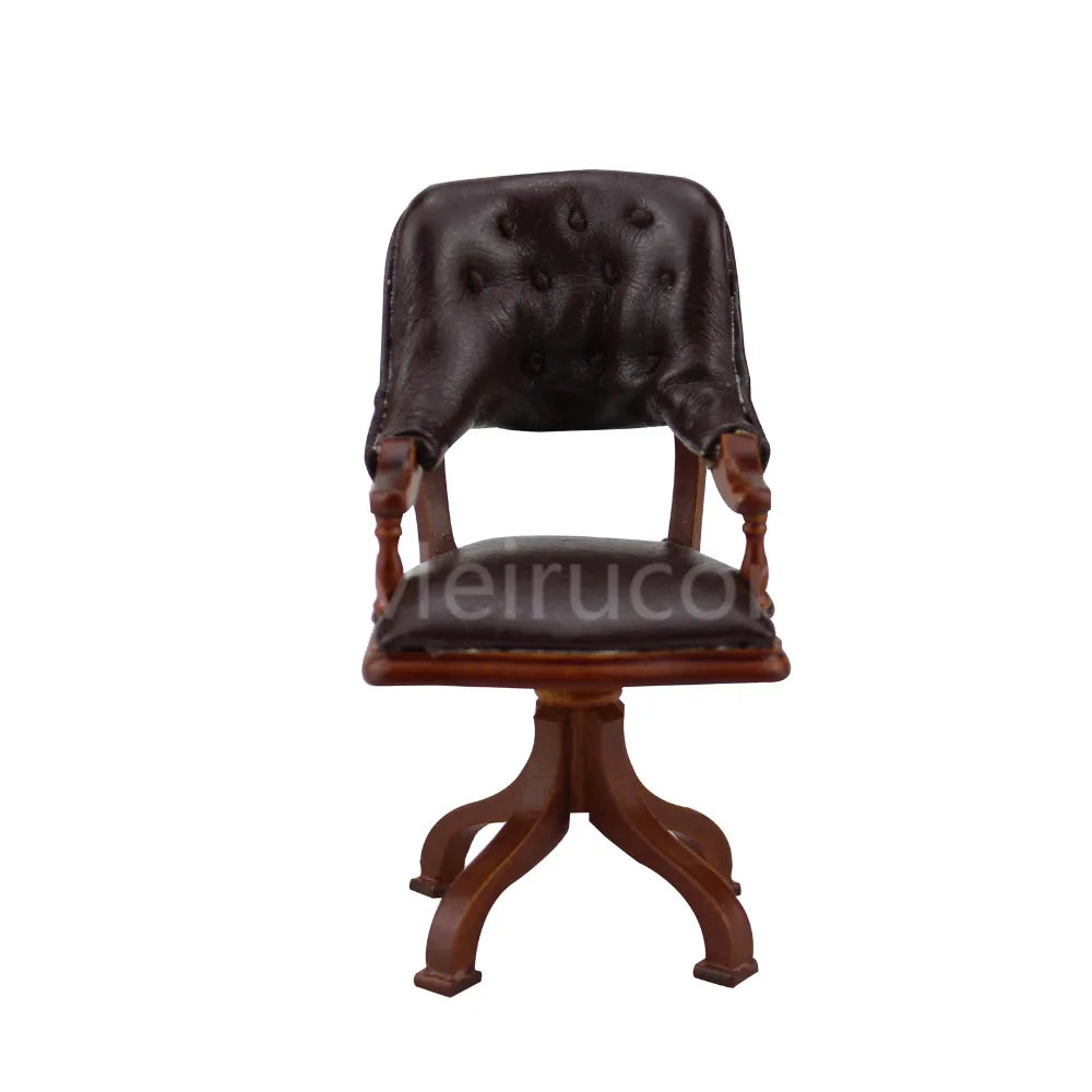 Sillón de madera a escala 1:12, muebles en miniatura para casa de muñecas y sala de estar.