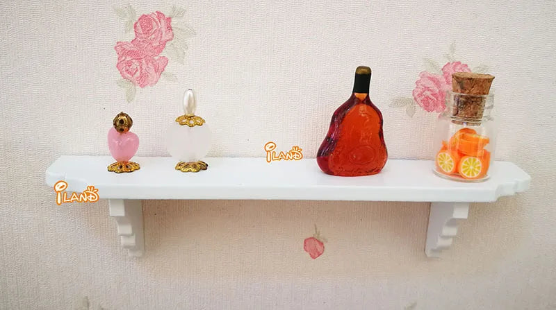 1:12 Scale Miniature Dollhouse Wooden White Wall Shelf Rack Furniture Accessories