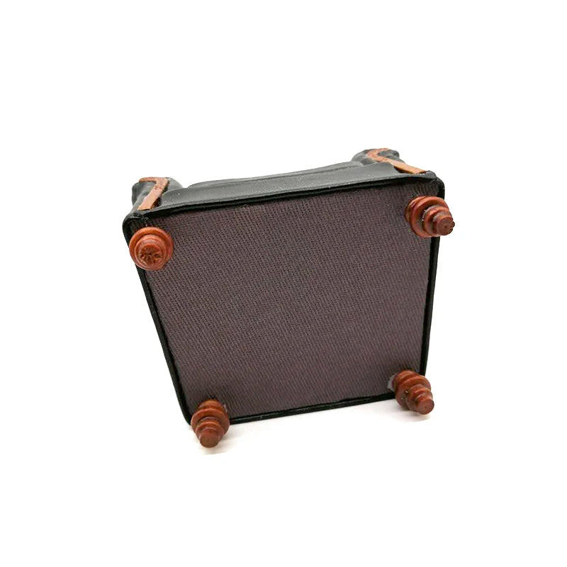 1:12 Scale Miniature Leather Sofa Single Chair Dollhouse Furniture Black Miniature Living Room Accessories