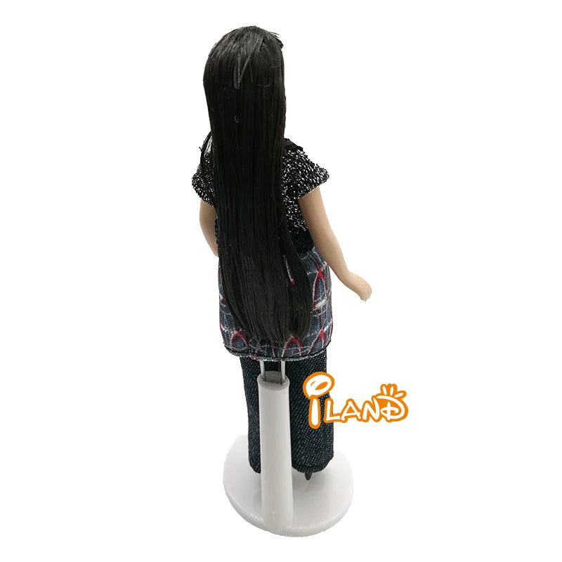 1:6 Scale Miniature Porcelain Doll Modern Housewife For Dollhouse Accessories