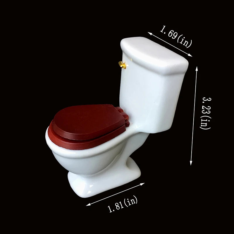 1:12 Scale Miniature Bathroom Set White Toilet Sink Bathtub Dollhouse Furniture