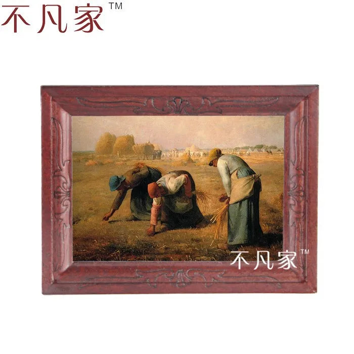 Cadre de peinture à l'huile miniature de ferme à l'échelle 1:12 pour décoration de maison de poupée