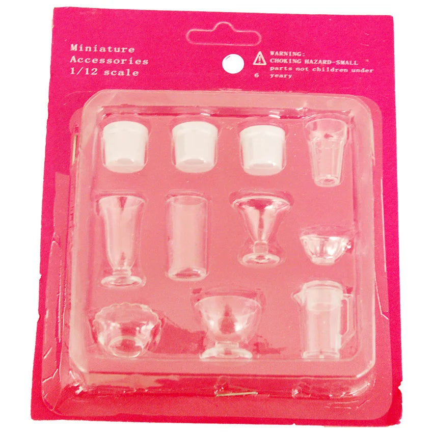 1:12 Scale Miniature Kitchen Accessories Set With Kettle And Containers 11 Pcs Dollhouse Furniture