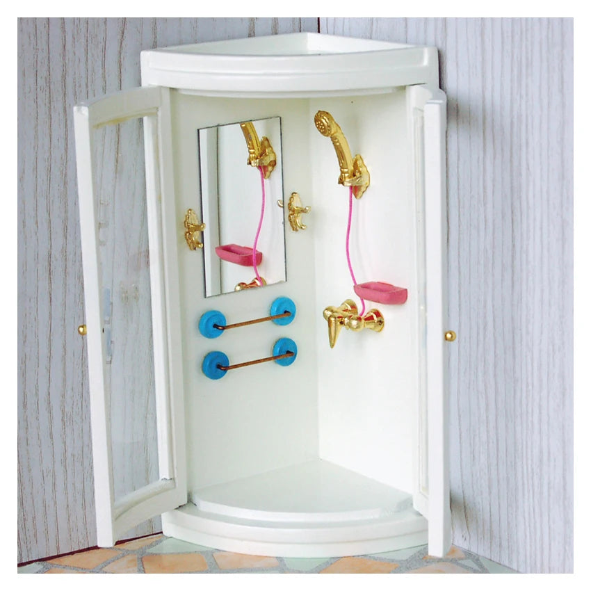 1:12 Scale Miniature Shower Room Dollhouse Furniture Accessories