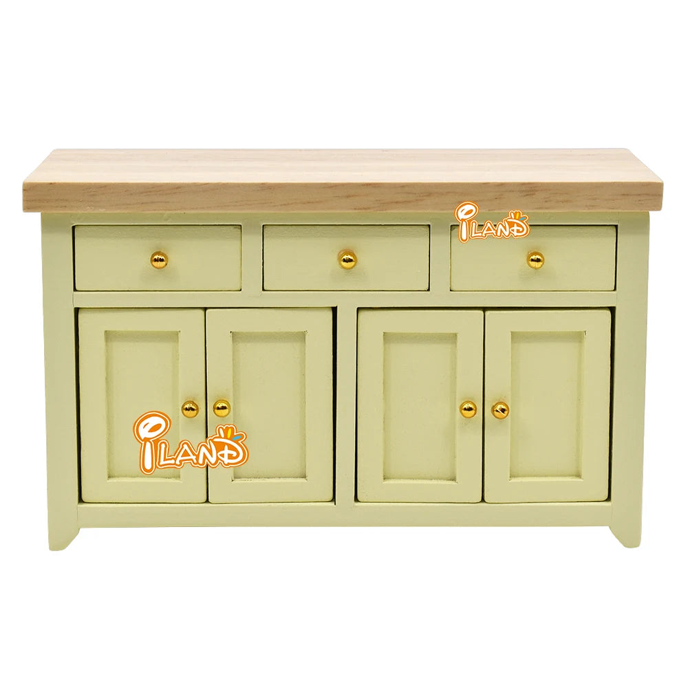 1:12 Scale Wooden Storage Cabinet Closet For Living Room Kitchen Miniature Dollhouse Furniture With Drawer Door