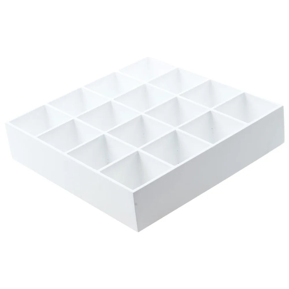 1:12 Scale White Wooden Display Shelf 16 Grids Miniature Dollhouse Furniture Storage Stand For Living Room Decor