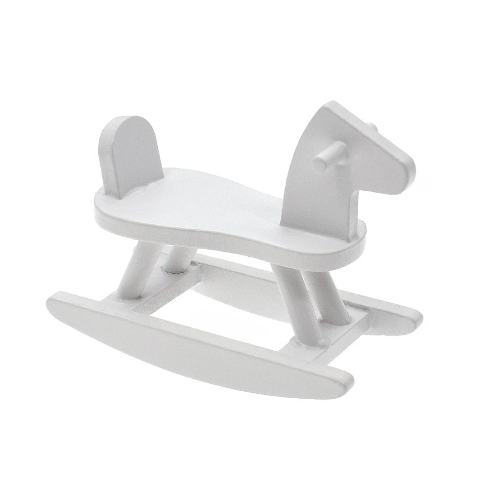 1:12 Scale Miniature Dollhouse Furniture Baby Crib Nursery Bed Closet Rocking Chair Hobbyhorse Accessories