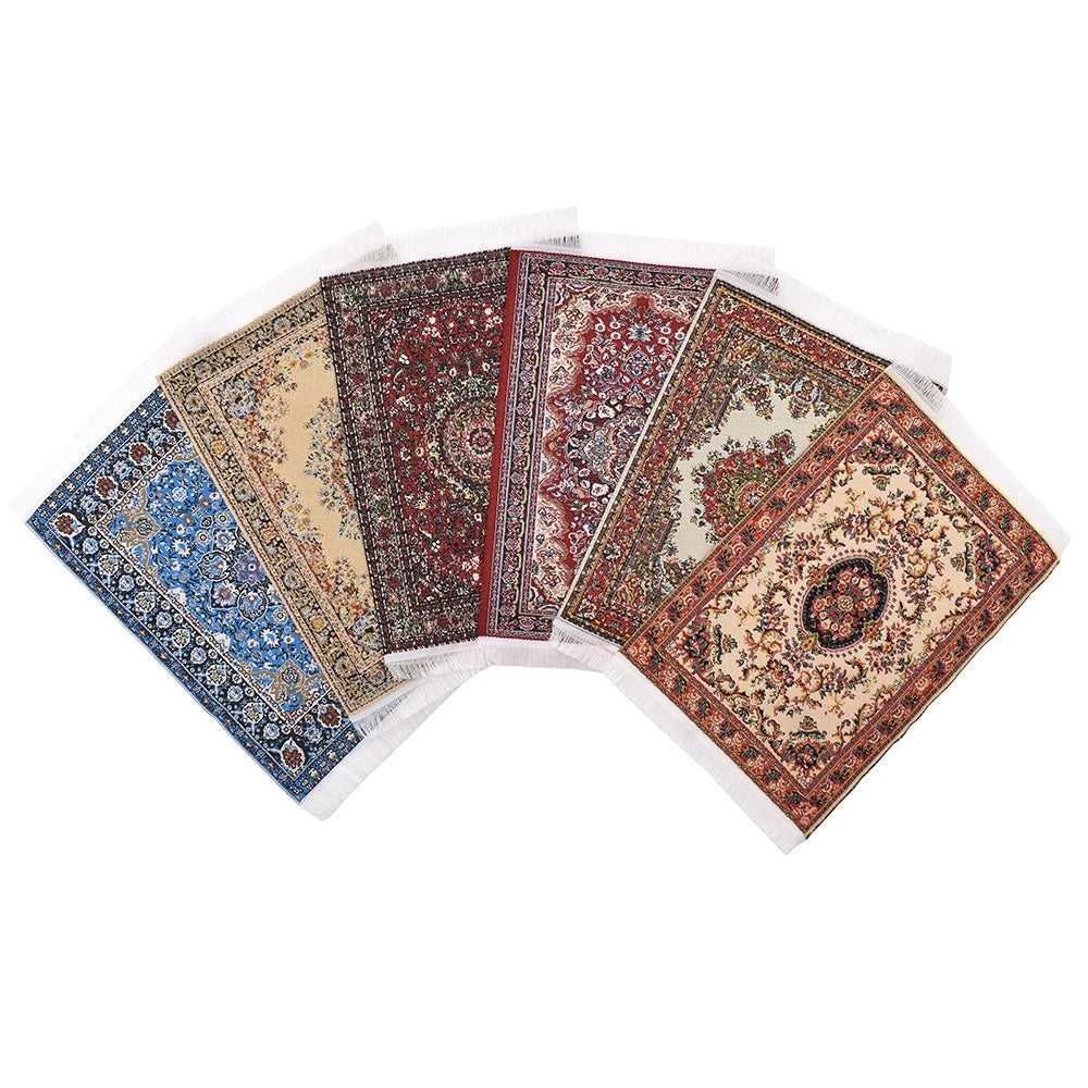 1:12 Scale Miniature Carpet Rug For Dollhouse Turkish Style Miniature Furniture Accessories