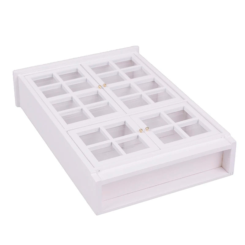 1:12 Scale Wooden Cabinet Dollhouse Furniture Miniature Display Shelf For Tiny House Accessories