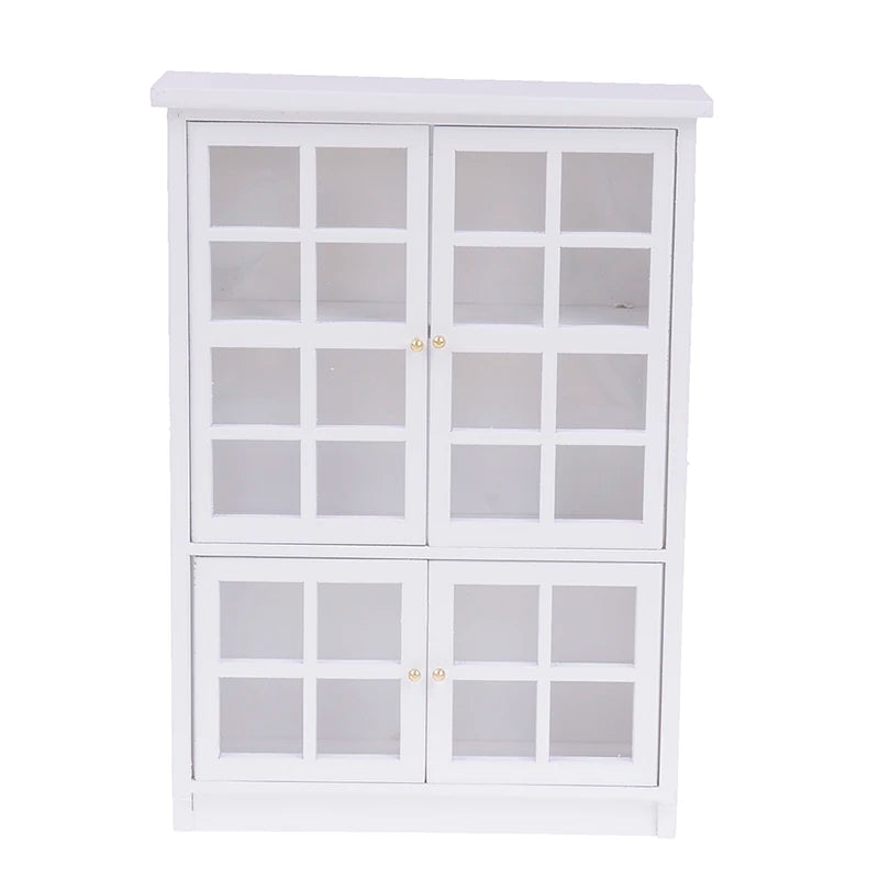 1:12 Scale Wooden Cabinet Dollhouse Furniture Miniature Display Shelf For Tiny House Accessories