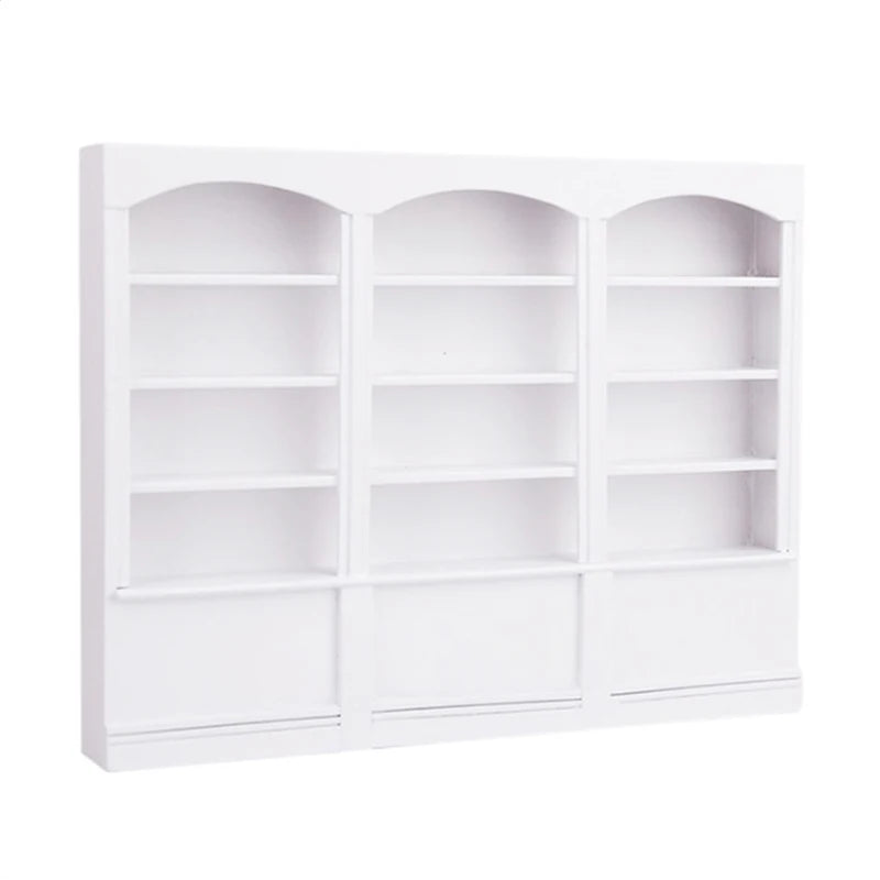 1:12 Scale Wooden Bookcase Miniature Dollhouse Furniture For Living Room Decor Display Cabinet