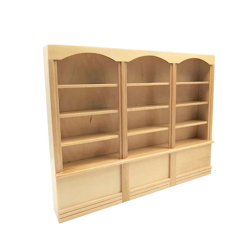 1:12 Scale Wooden Bookcase Miniature Dollhouse Furniture For Living Room Decor Display Cabinet