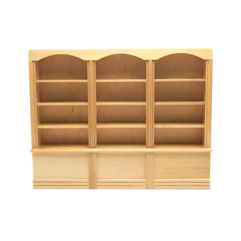 1:12 Scale Wooden Bookcase Miniature Dollhouse Furniture For Living Room Decor Display Cabinet