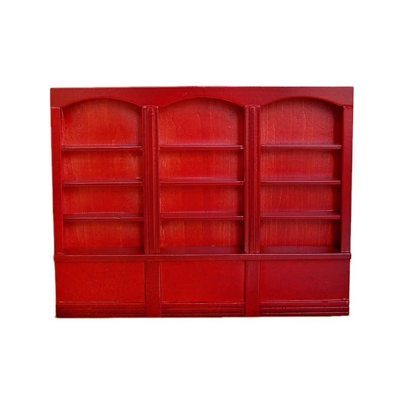 1:12 Scale Wooden Bookcase Miniature Dollhouse Furniture For Living Room Decor Display Cabinet