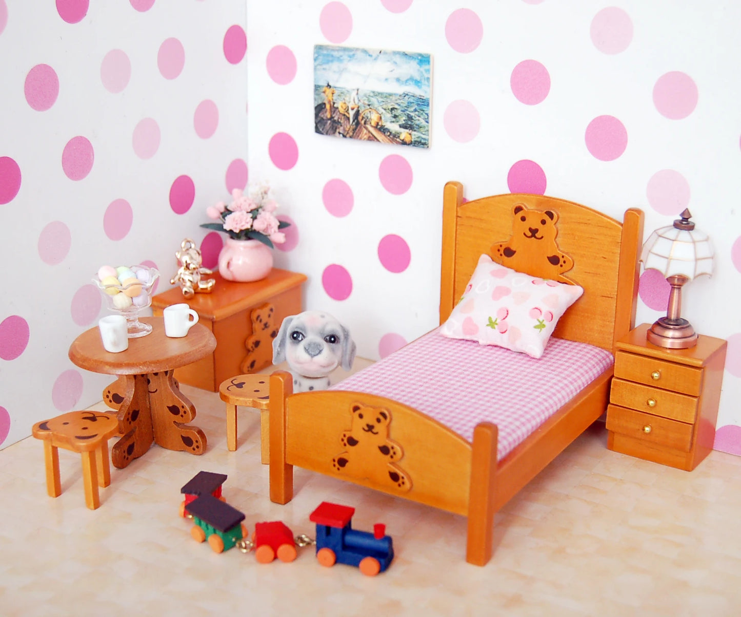1:12 Scale Miniature Train Toy Model For Dollhouse Decoration