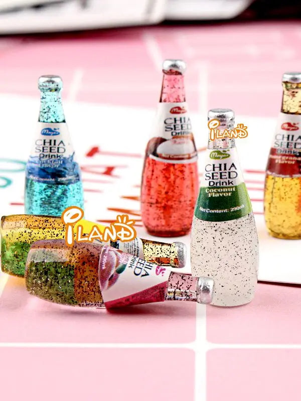 Accessoires miniatures pour maison de poupée, échelle 1:12, 6 pièces, boissons, aliments, fruits dans des bouteilles d'eau, modèle de jouet