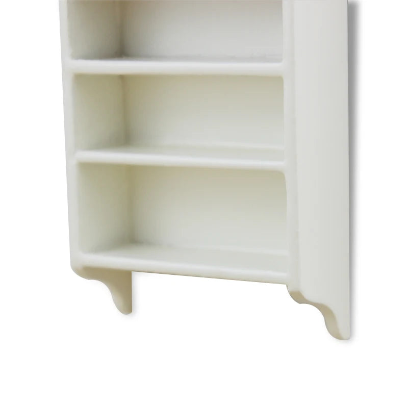 Mueble de pared de madera blanca a escala 1:12 para casa de muñecas en miniatura, mueble para sala de estar