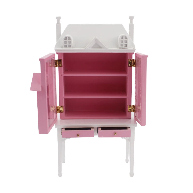 Mueble de casa de muñecas en miniatura rosa para mesa a escala 1:12 - Muebles a escala 1:144