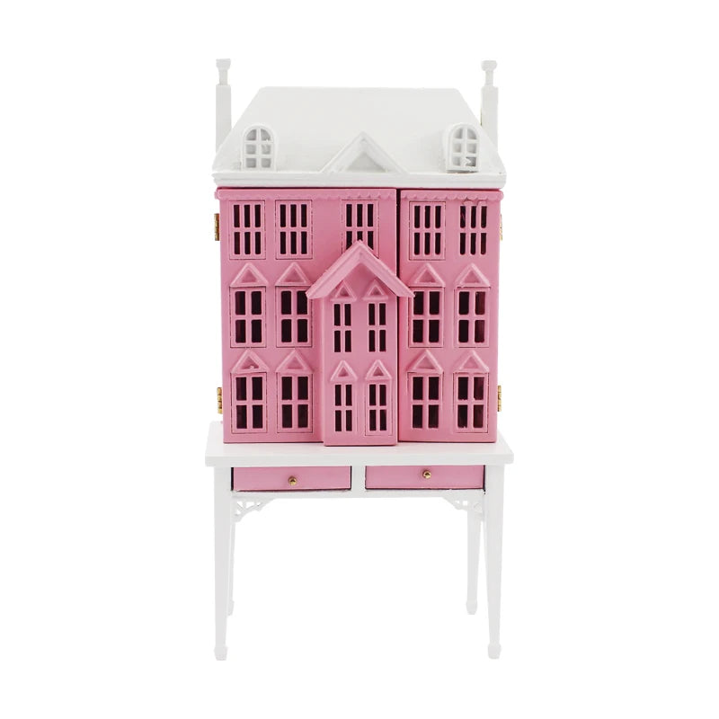 Mueble de casa de muñecas en miniatura rosa para mesa a escala 1:12 - Muebles a escala 1:144
