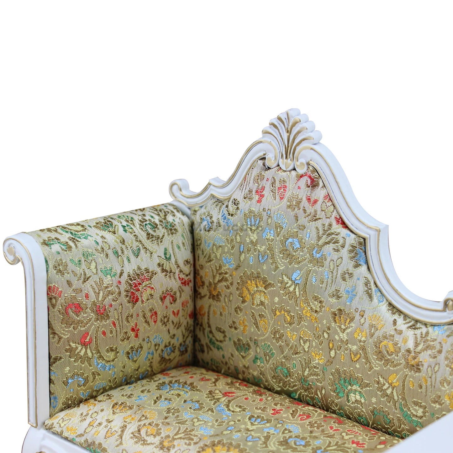 Meubles de maison de poupée à l'échelle 1:6 - Canapé en tissu vintage fait main avec table d'appoint
