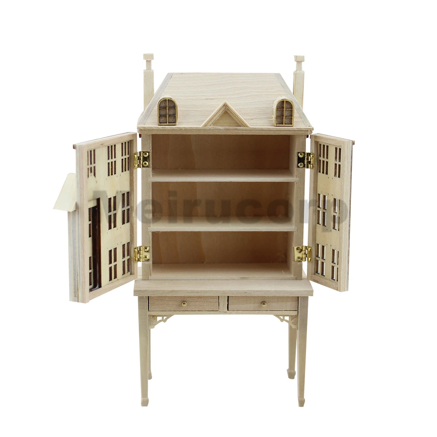 Estantería de madera en miniatura a escala 1:6 para casa de muñecas, mueble de exhibición para sala de estar