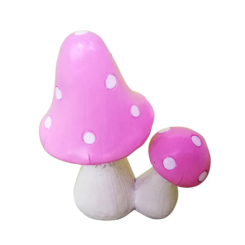 1:6 Scale Miniature Fairy Elf Angel With Butterfly Wings Girl Mushroom Purple Pink Resin Dollhouse Accessories