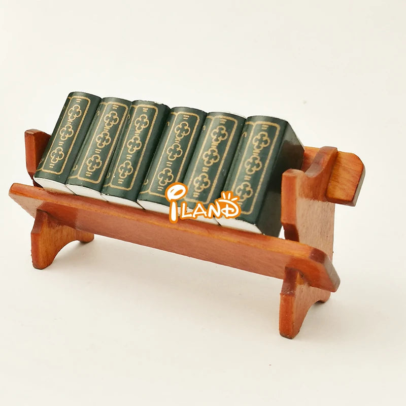 1:12 Scale Miniature Book And Bookcase Shelf Wooden Dollhouse Furniture For Living Room Decor