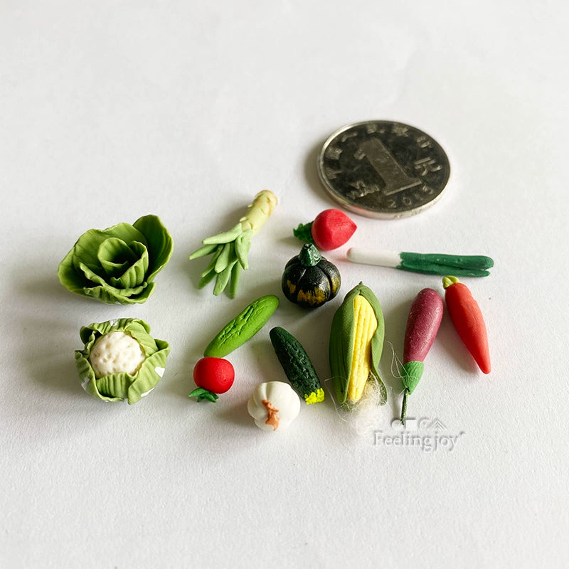 Casa de muñecas en miniatura a escala 1:12, accesorios de escena DIY a escala 1:24, accesorios de modelismo, verduras de arcilla, comida en miniatura