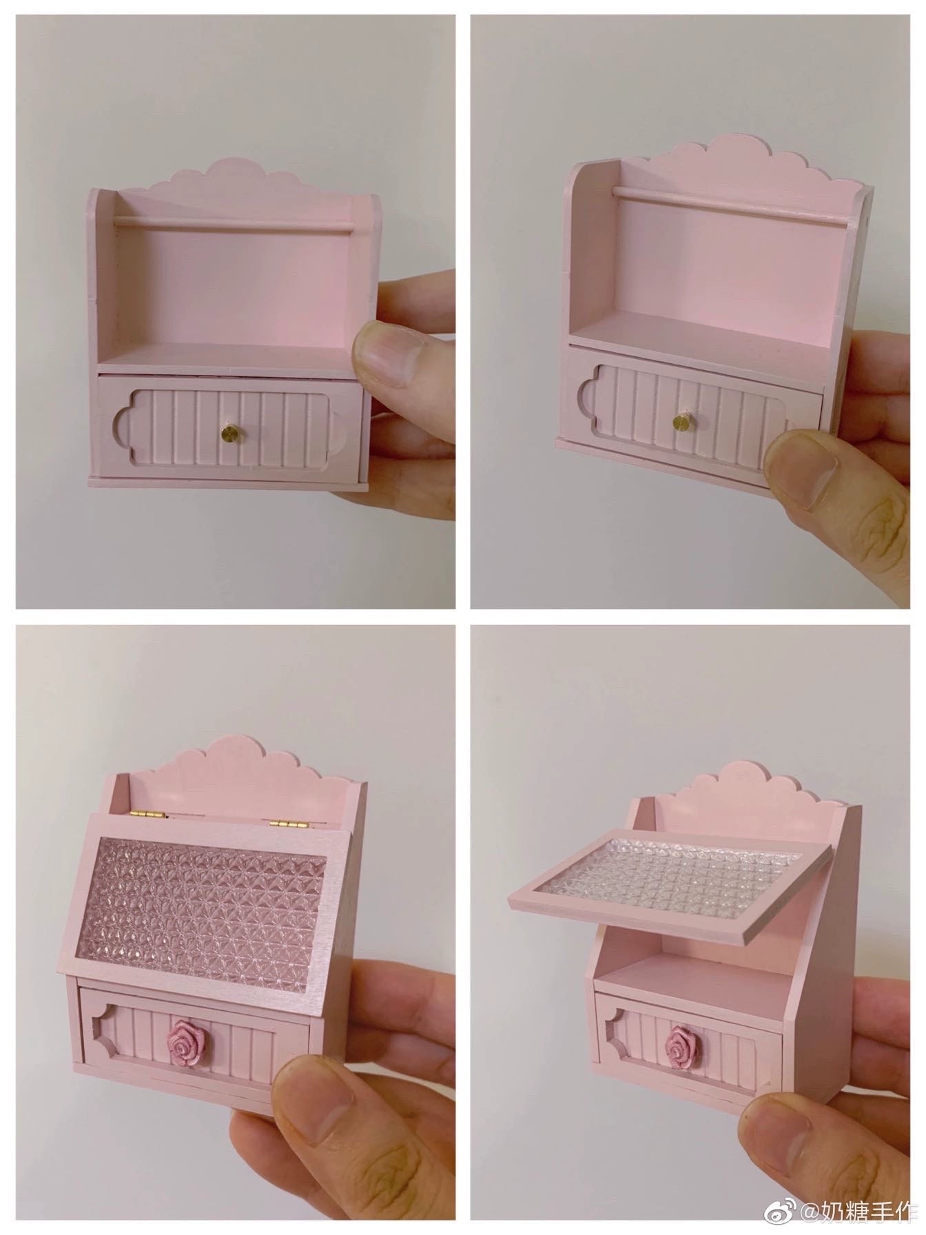 1:12 Scale Miniature Dollhouse Furniture Wooden Cabinet Bookshelf Display Shelf For Living Room