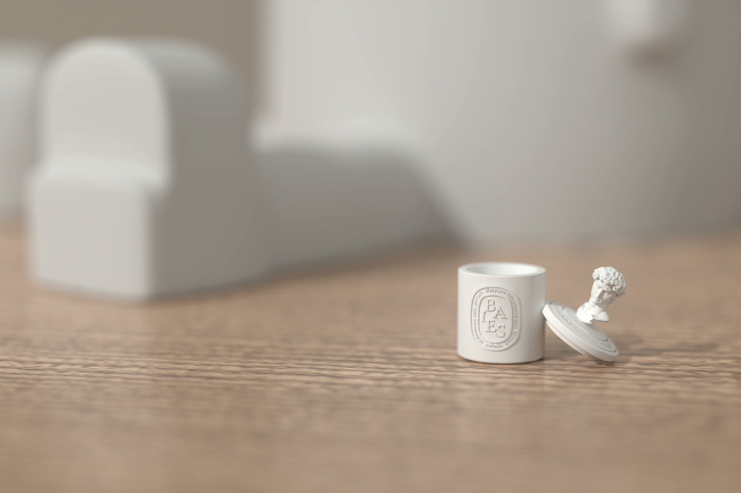 Estatua de David en miniatura a escala 1:12, juguete, taza de aromaterapia, tarro de almacenamiento con tapa