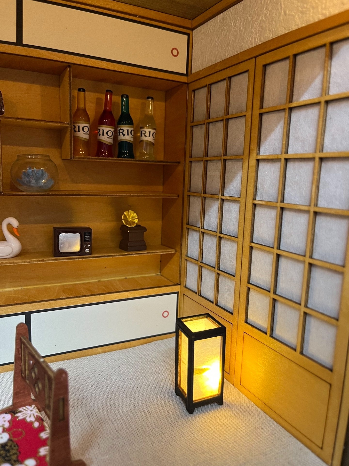 Casa de muñecas en miniatura de teatro de madera a escala 1:12 para muñecas OB11