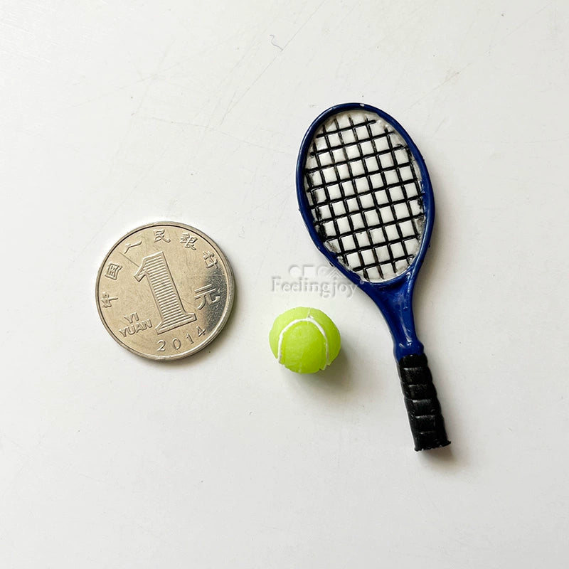 Accesorios para muñecas BJD a escala 1:6: Raqueta de tenis en miniatura y zapatillas para Blythe y figuras de acción.