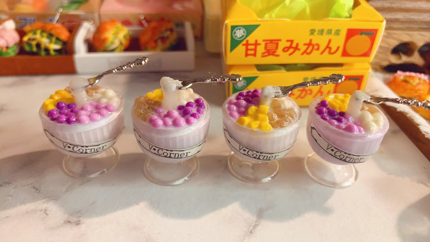 1:6 Scale Miniature Mango Pomelo Sago Dessert Dollhouse Accessory 1:12 Scale Play Food