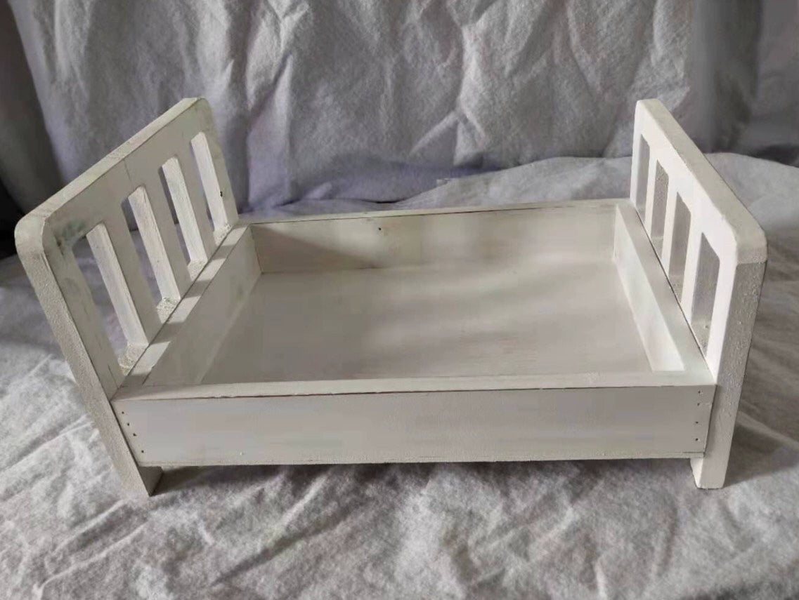 1:6 Scale Vintage Wooden Bed Miniature Dollhouse Furniture